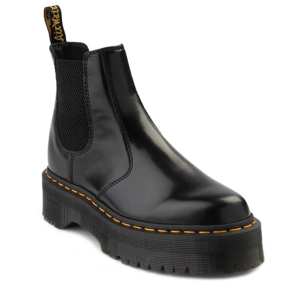 DR. DOC MARTENS | 2976 Platform Chelsea Black Boots Lug Sole Combat Platform| 7 - Picture 1 of 7